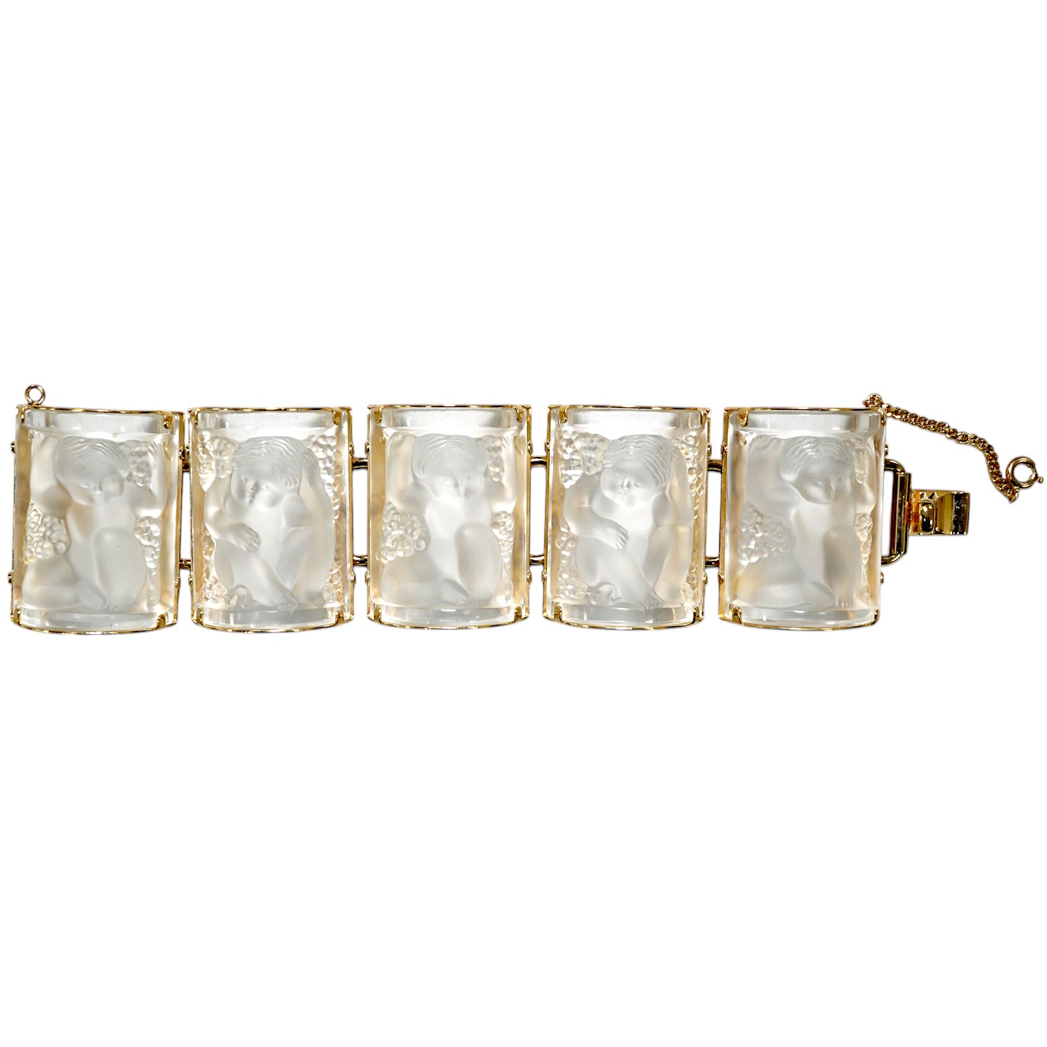 A Lalique enfants bracelet, cased